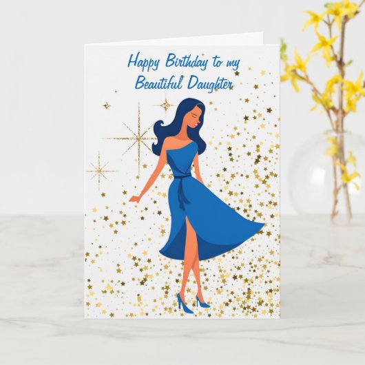 Carte "Joyeux Anniversaire À Ma Belle Fille" (Fleur jaune)