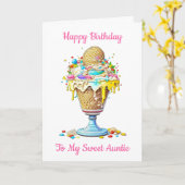 Carte Joyeux Anniversaire à Ma Douce Tante (Fleur jaune)