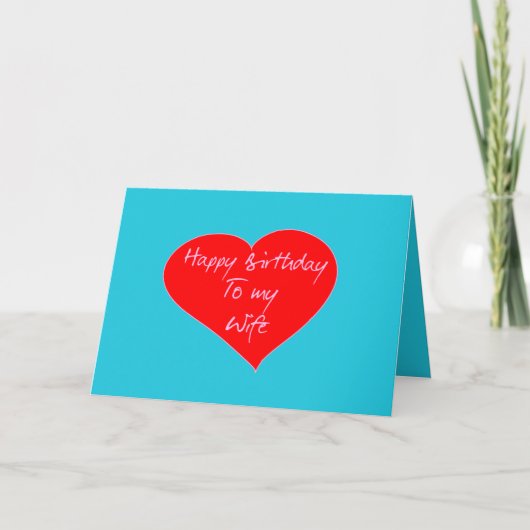 Carte Joyeux Anniversaire À Ma Femme | Coeur chic élégan (Devant)