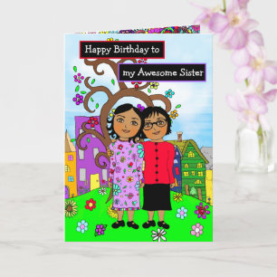 Carte Joyeux anniversaire à ma merveilleuse soeur