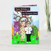 Carte Joyeux anniversaire à ma merveilleuse soeur (Devant)