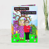 Carte Joyeux anniversaire à ma merveilleuse soeur (Devant)