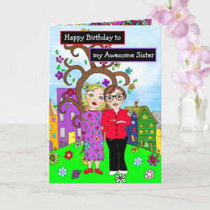 Carte Joyeux anniversaire à ma merveilleuse soeur