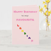 Carte Joyeux anniversaire à ma salutation lesbienne (Fleur jaune)