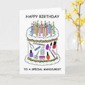 Carte Joyeux anniversaire à Manicurist Nail Technician (Fleur jaune)