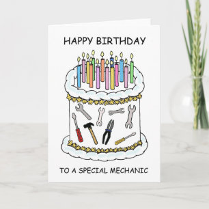 Carte Joyeux anniversaire à mécanicien