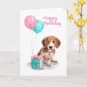 Carte Joyeux anniversaire à mon ami spécial avec chien (Fleur jaune)