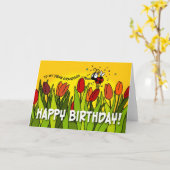 Carte Joyeux Anniversaire - À Mon Cher Grand-Fils (Fleur jaune)