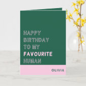 Carte Joyeux anniversaire à mon humain préféré (Fleur jaune)