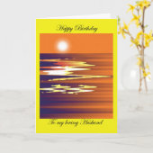 Carte Joyeux anniversaire à mon mari aimant (Fleur jaune)