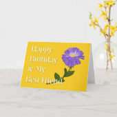 Carte Joyeux anniversaire à mon meilleur ami, Fleur viol (Fleur jaune)