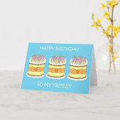 Carte Joyeux anniversaire à mon triplet (Fleur jaune)