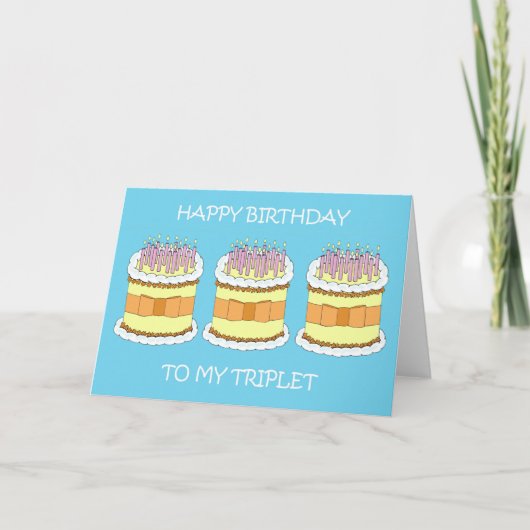 Carte Joyeux anniversaire à mon triplet (Devant)