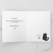 Carte Joyeux anniversaire à papa chat (Intérieur)