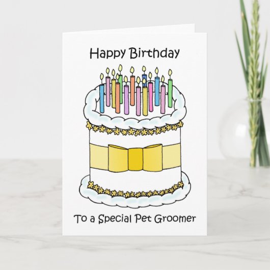 Carte Joyeux anniversaire à Pet Groomer (Devant)