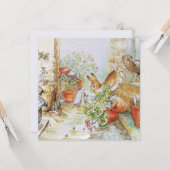 Carte Joyeux anniversaire à Pierre le lapin (Devant/Arrière en situation)