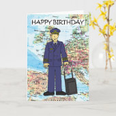 Carte Joyeux anniversaire à piloter (Fleur jaune)