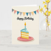 Carte Joyeux Anniversaire à Trancher (Fleur jaune)