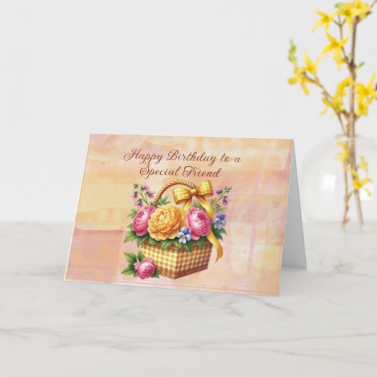 Carte Joyeux Anniversaire à un Ami Spécial (Fleur jaune)