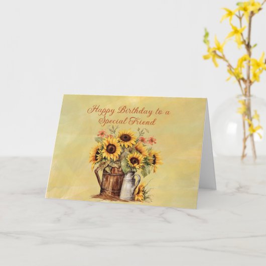 Carte Joyeux Anniversaire à un Ami Spécial (Fleur jaune)