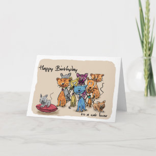 Carte Joyeux anniversaire… à un amoureux des chats