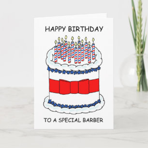 Carte Joyeux anniversaire à un barbier spécial