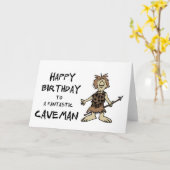 Carte Joyeux anniversaire à un caveman fantastique (Fleur jaune)