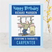 Carte Joyeux anniversaire à un charpentier (Fleur jaune)