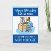 Carte Joyeux anniversaire à un collègue de travail asiat (Devant)