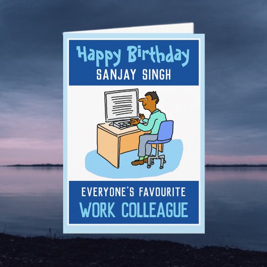 Carte Joyeux anniversaire à un collègue de travail asiat
