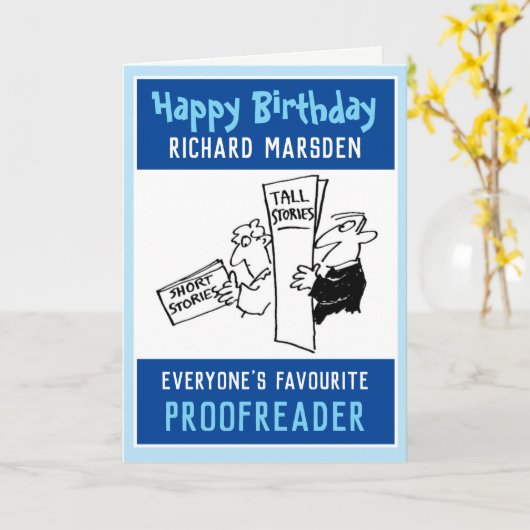 Carte Joyeux anniversaire à un correcteur (Fleur jaune)