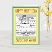 Carte Joyeux anniversaire à un Cruise Ship Worker (Fleur jaune)