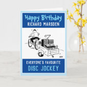 Carte Joyeux anniversaire à un disque Jockey (Fleur jaune)