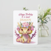 Carte Joyeux Anniversaire À Un DRAGON Doux (Debout devant)
