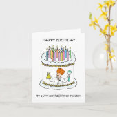 Carte Joyeux anniversaire à un enseignant de sciences (Fleur jaune)