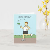 Carte Joyeux anniversaire à un Humour de coureur masculi (Fleur jaune)