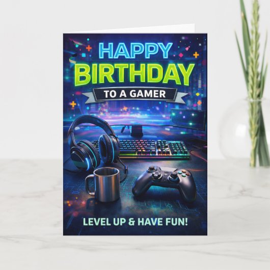 Carte Joyeux Anniversaire à un Joueur (Devant)