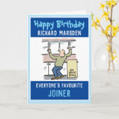 Carte Joyeux anniversaire à un joyeux menuisier ou charp (Fleur jaune)