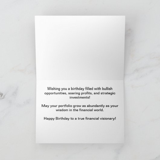 Carte Joyeux anniversaire à un Master Stock Trader (Intérieur)