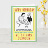 Carte Joyeux anniversaire à un médecin vétérinaire. (Fleur jaune)