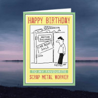 Joyeux anniversaire à un ouvrier de la ferraille