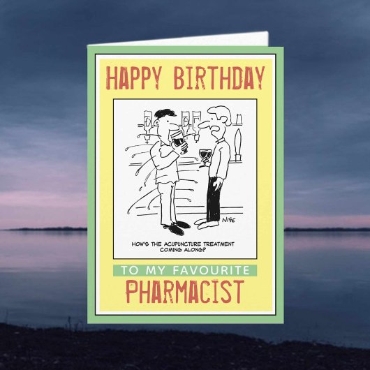 Carte Joyeux anniversaire à un pharmacien
