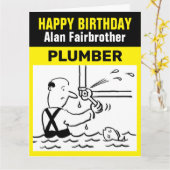 Carte Joyeux Anniversaire à un Plombier (Fleur jaune)