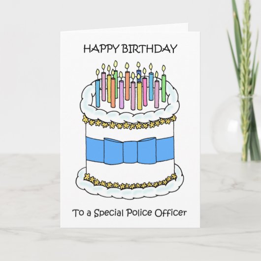Carte Joyeux anniversaire à un policier (Devant)