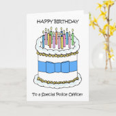 Carte Joyeux anniversaire à un policier (Fleur jaune)