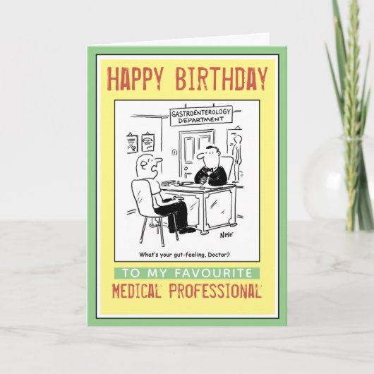 Carte Joyeux anniversaire à un professionnel Médicale (Devant)