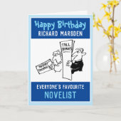 Carte Joyeux anniversaire à un romancier (Fleur jaune)
