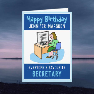 Carte Joyeux anniversaire à un secrétaire