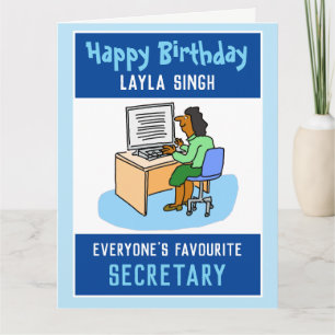 Carte Joyeux anniversaire à un secrétaire asiatique