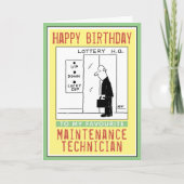 Carte Joyeux anniversaire à un technicien de maintenance (Devant)
